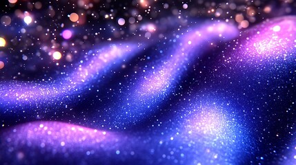 Wall Mural - abstract glittering cosmic nebula with purple, blue, and pink hues.