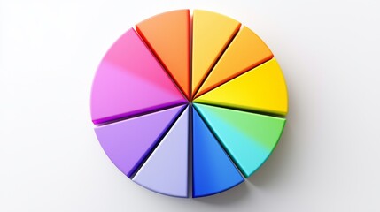 Leinwandbilder - Colorful Pie Chart Segments Displaying Vibrant and Vivid Shades