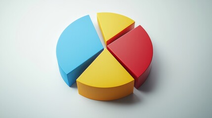 Aufkleber - Colorful Pie Chart Segments on a Minimalist Background