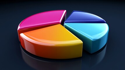 Poster - Colorful 3D Pie Chart Displaying Data Visualization Concept