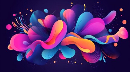 Poster - Vibrant Abstract Waves of Colorful Fluid Shapes and Forms