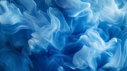 Aufkleber - Ethereal Blue Smoke Waves Flowing in an Abstract Background