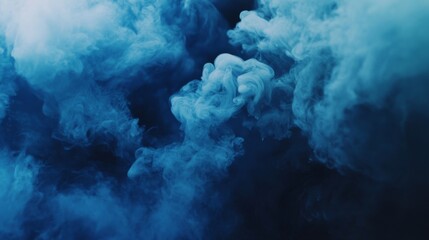 Poster - Blue Smoke Swirls Creating Abstract Background for Creative Projects
