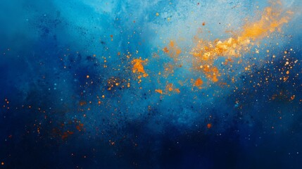 Leinwandbilder - Abstract Blue and Orange Explosion of Colors in Artistic Background