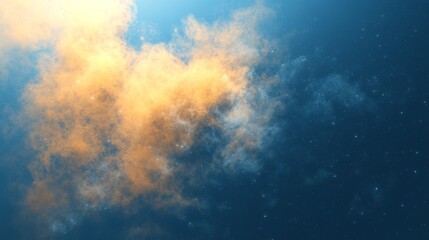 Aufkleber - Colorful Cloud Formation with Blue Background and Twinkling Stars