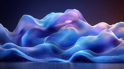 Wall Mural - abstract glowing blue and purple waves.