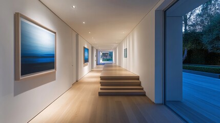 Aufkleber - Modern Art Gallery Interior with Natural Light and Clean Lines