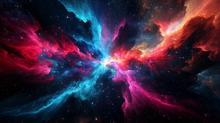 Poster - Cosmic Explosion of Colors in the Vast Universe of Space