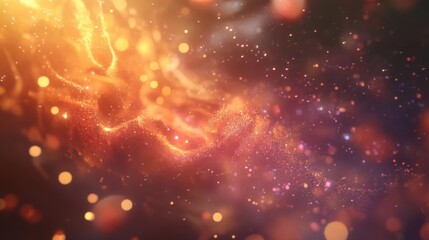 Poster - Abstract Glowing Particles in Cosmic Background Texture Design