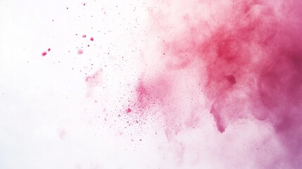 Poster - Pink Color Powder Explosion Background on White Surface