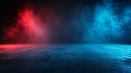 Poster - Dramatic Abstract Background with Red and Blue Smoke Effects
