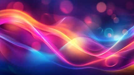 Fototapete - Colorful Abstract Waves of Light in Vibrant Motion and Flow