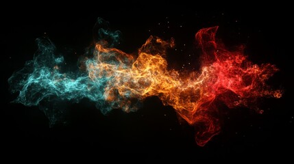 Fototapete - Colorful Swirling Smoke and Flames in Stunning Abstract Art