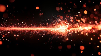 Poster - Sparks and Particles in Motion Against a Dark Background