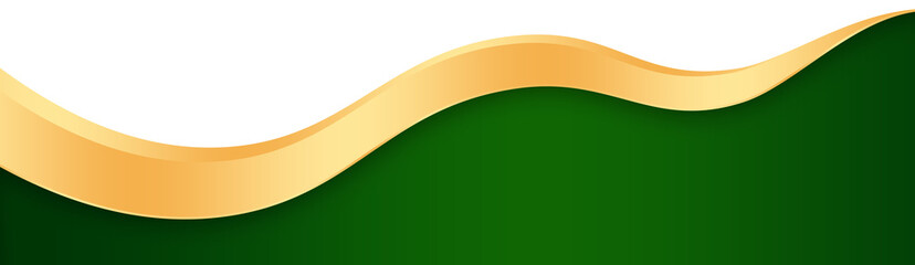 Wall Mural - Green and Gold Footer Wave Banner
