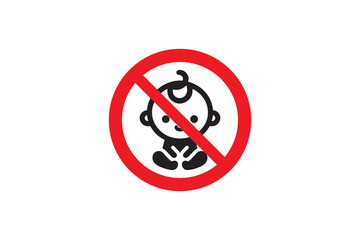 no baby or no kids sign