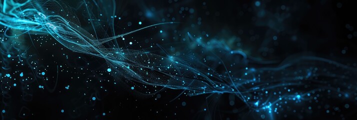 Wall Mural - Abstract Glowing Digital Network Connections Background