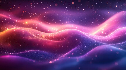 a vibrant purple and blue background adorned with twinkling stars, dynamic lines, and a mesmerizing 