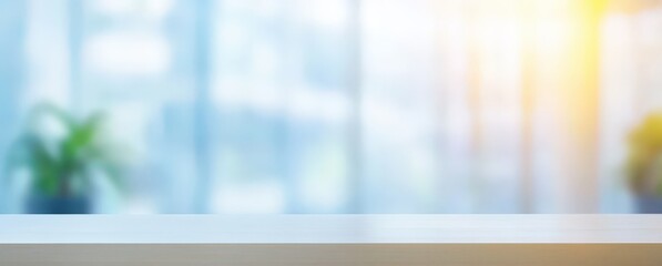 Wall Mural - blurred background of a minimalist office room with bright natural lighting