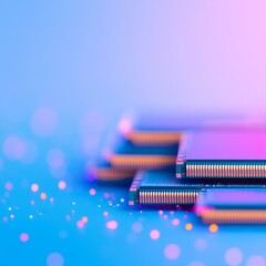 Aufkleber - Futuristic Festive Glow Modern Computing and Memory Technologies in Vibrant Blue Tones for Christmas and New Years