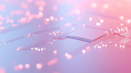 Aufkleber - Neon Reflections on Modern Microchips Celebrating Futuristic Memory Technologies in a Festive Abstract Holiday Setting