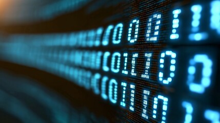 digital binary code data stream technology background abstract blue