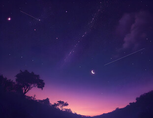 Panorama blue night sky milky way and star on dark background