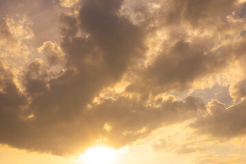 Wall Mural - dramatic clouds in the sky during sunset