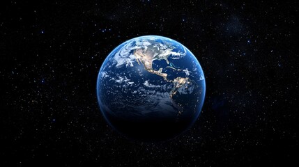 Wall Mural - earth at night stunning panoramic space view high resolution planet image