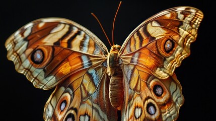 Sticker - Close-up of a Multicolored Butterfly with Wings Spread Wide