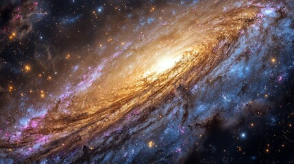 Wall Mural - stunning galaxy core cosmic dust nebula stars space background