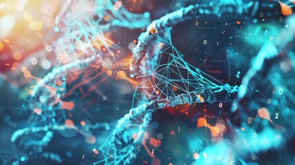Digital background of biotechnology, artificial intelligence of biotechnology.