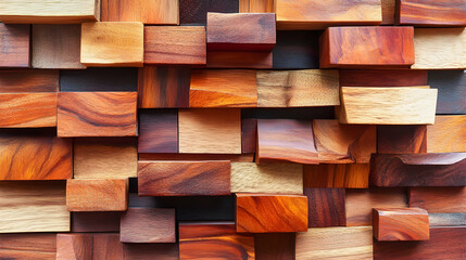 Abstract background of various wood blocks.