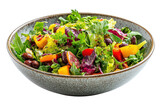 Bean salad with colorful mix, herbs, and tangy dressing isolated on transparent and white background.PNG image