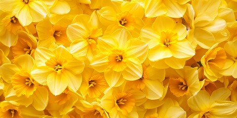 Wall Mural - Close up view of vibrant yellow narcissus flowers, showcasing the delicate petals and intricate details of yellow narcissus, perfect for celebrating the beauty of nature in full bloom.