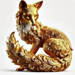 Sticker - golden fox isolated on white