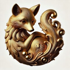 Sticker - golden fox isolated on white