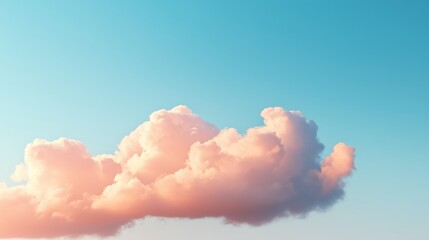 Wall Mural - soft pink clouds floating in a clear blue sky during a tranquil afternoon