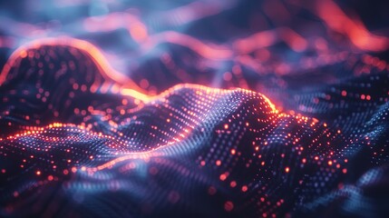 abstract background with a network grid and particles connected