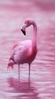 © ntpscl - Flamingo Stands in Heart Formation Aeca Wildlife Photography Serene Environment Vibrant Concept