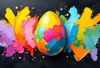 Wall Mural - beautiful wallpaper for easter with hand-painted easter eggs.