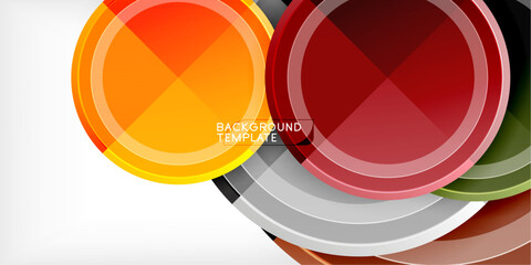 Poster - Minimal geometric abstract background. Circle triangle design