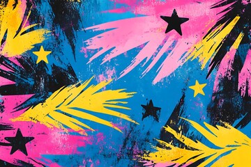 Wall Mural - graffiti pop art background on the wall abstract vector colorfull pattern wallpaper art abstract han