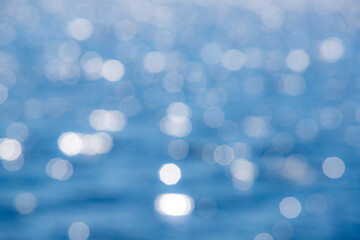 Wall Mural - bokeh abstract blue water background.