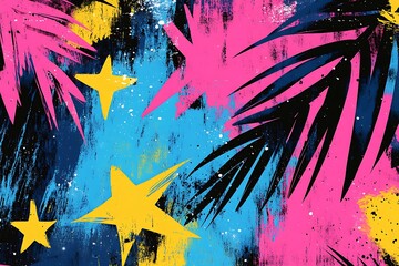 Wall Mural - graffiti pop art background on the wall abstract vector colorfull pattern wallpaper art abstract han