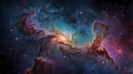 Wall Mural - colorful space galaxy cloud nebula. stary night cosmos backgroud