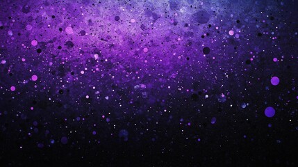 Wall Mural - Purple particles with bokeh on dark background. Galaxy design concept