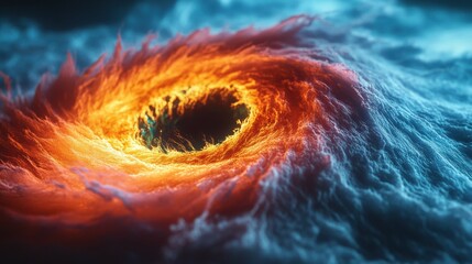 Wall Mural - Illustrative diagram of a hurricane's structure, showing the eye and surrounding winds.