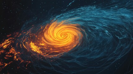 Wall Mural - Illustrative diagram of a hurricane's structure, showing the eye and surrounding winds.