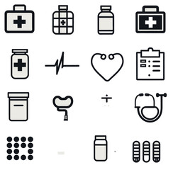 Medical icons white background medical symbols Medicine Icons Set Illustration of medical icon